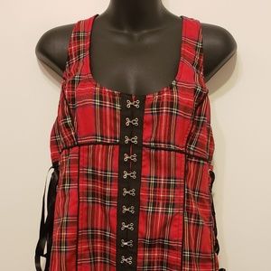 NWT red plaid corset top size XXL